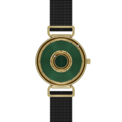 Bella Gold Green Maschenarmband Schwarz