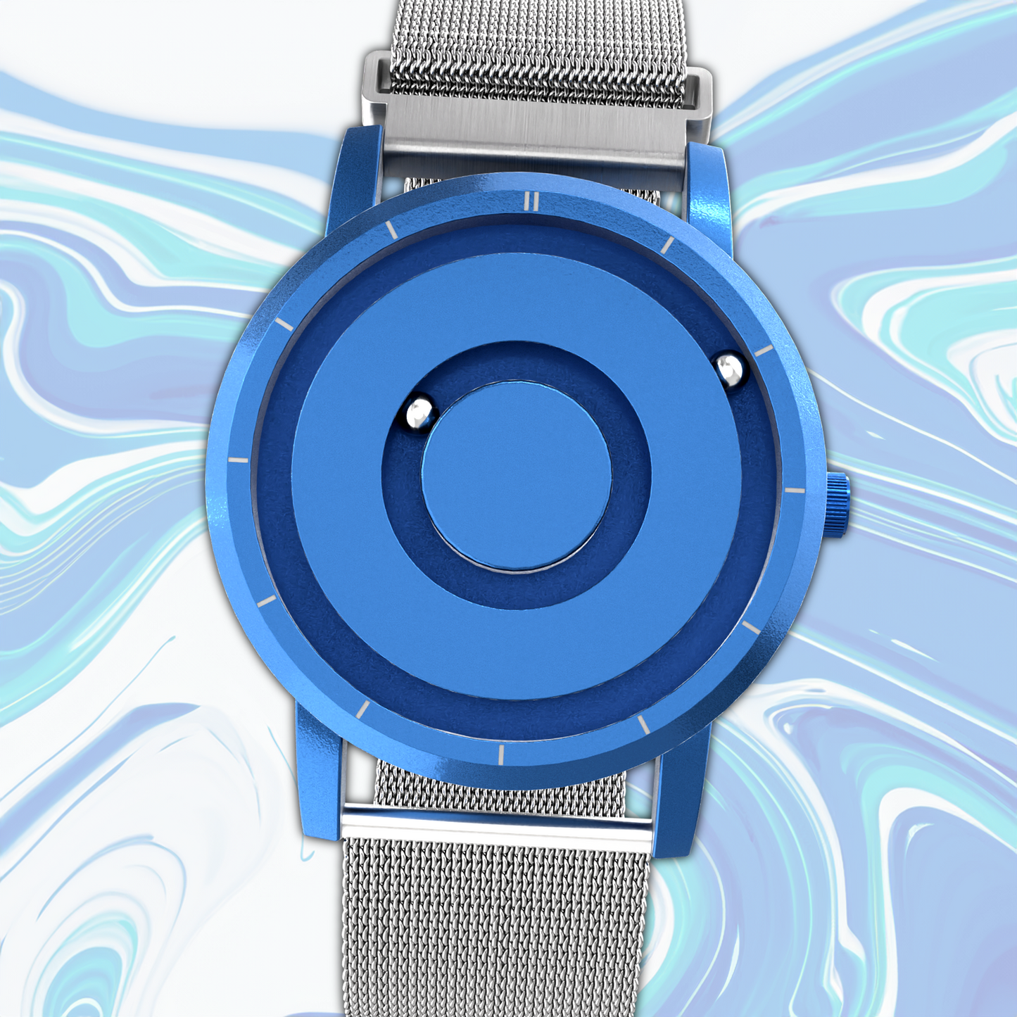 Jupiter Blue Maschenarmband Silber