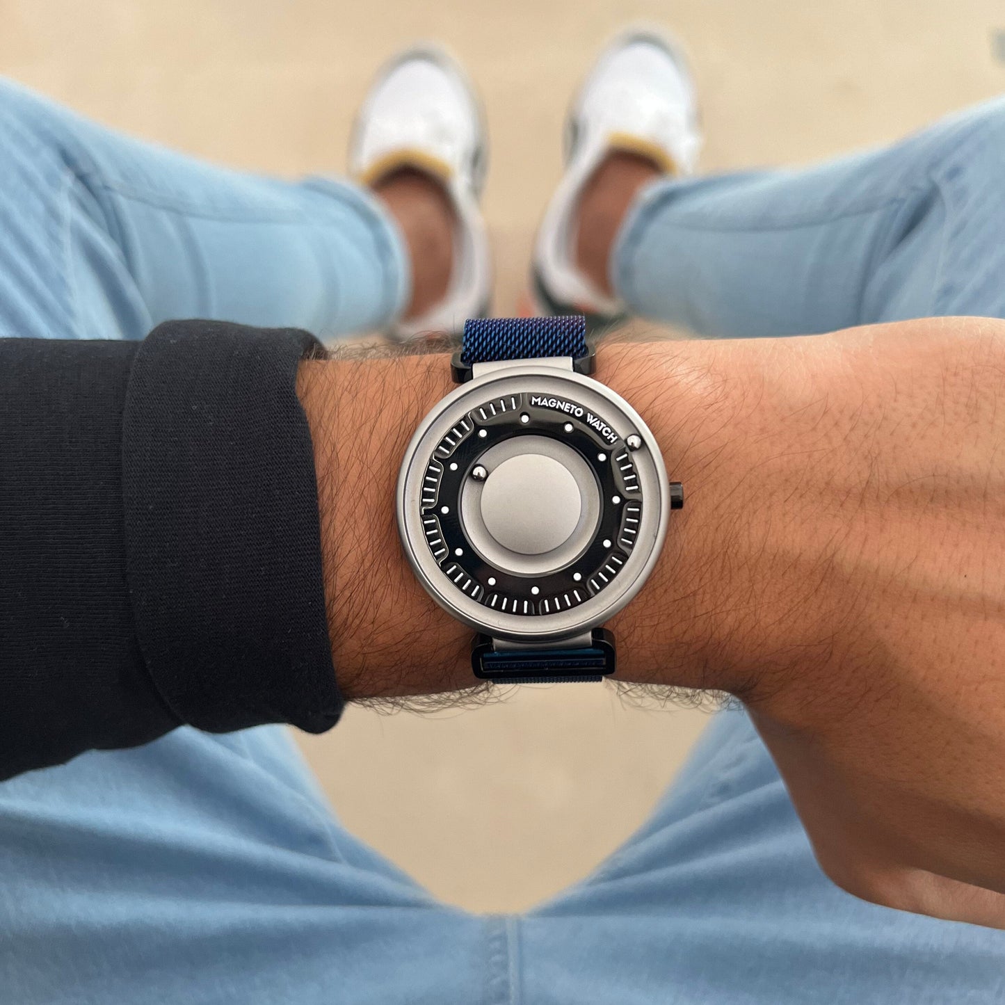 Magneto Watch - Primus Titan Maschenarmband Blau - Lifestyle