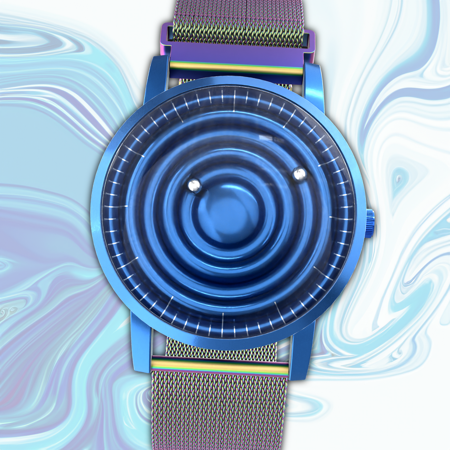 Wave Blue Maschenarmband Flip-Flop (mit Glas)