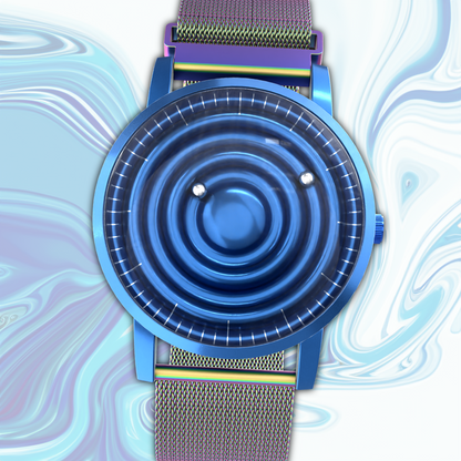 Wave Blue Maschenarmband Flip-Flop (mit Glas)