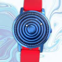 Wave Blue Silikon Rot (mit Glas)