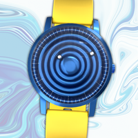 Wave Blue Silikon Gelb (mit Glas)