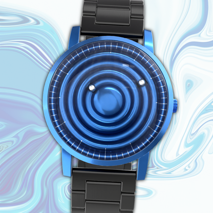 Wave Blue Edelstahl Schwarz (mit Glas)